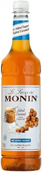 MONIN No Added Sugar Salted Caramel Syrup - 1 Litre - Coffee Supplies