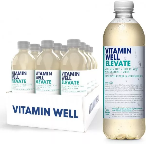 Vitamin Well - ELEVATE- Pineapple & Wild Strawberry Functional Vitamin Water x 12 x 500ml - Coffee Supplies