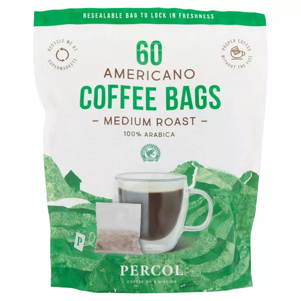 Percol Americano Medium Roast Coffee Bags 60 x 8g - Coffee Supplies