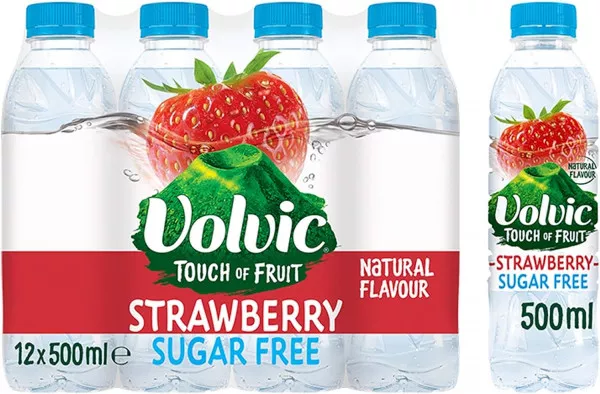 Volvic Touch of Fruit Sugar Free Strawberry Flavoured Water, 12 x 500 ml - Coffee Supplies