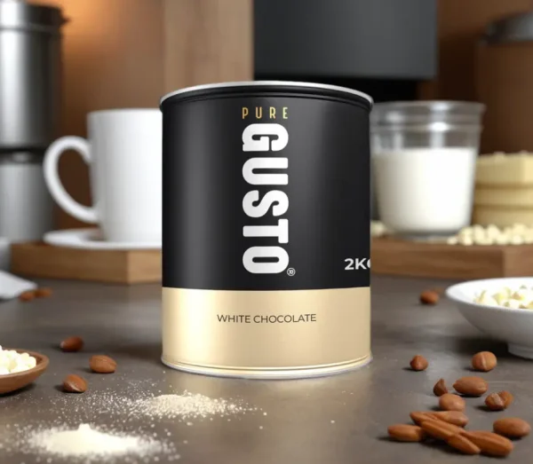 GUSTO White Chocolate Tins 2KG - Coffee Supplies