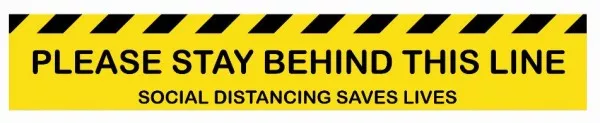 Stay Behind The Line - Anti Slip Floor Sticker - Coffee Supplies