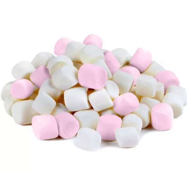 Pink & White Mini Halal Marshmallows 1 KG - Coffee Supplies