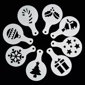 Festive Coffee Stencils Set x 8 - Coffee Supplies