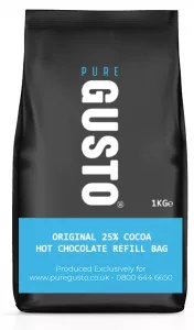 GUSTO Original 25% Hot Chocolate Bags 1 KG - Coffee Supplies