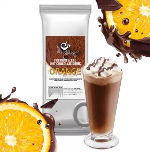 PureGusto Premium Chocolate Orange Hot Chocolate Powder - Coffee Supplies