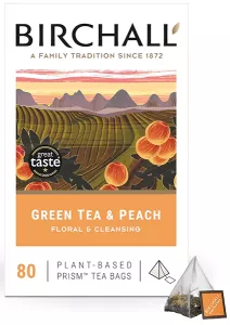 Birchall Green Tea & Peach Prism Tea Bags - Coffee Supplies