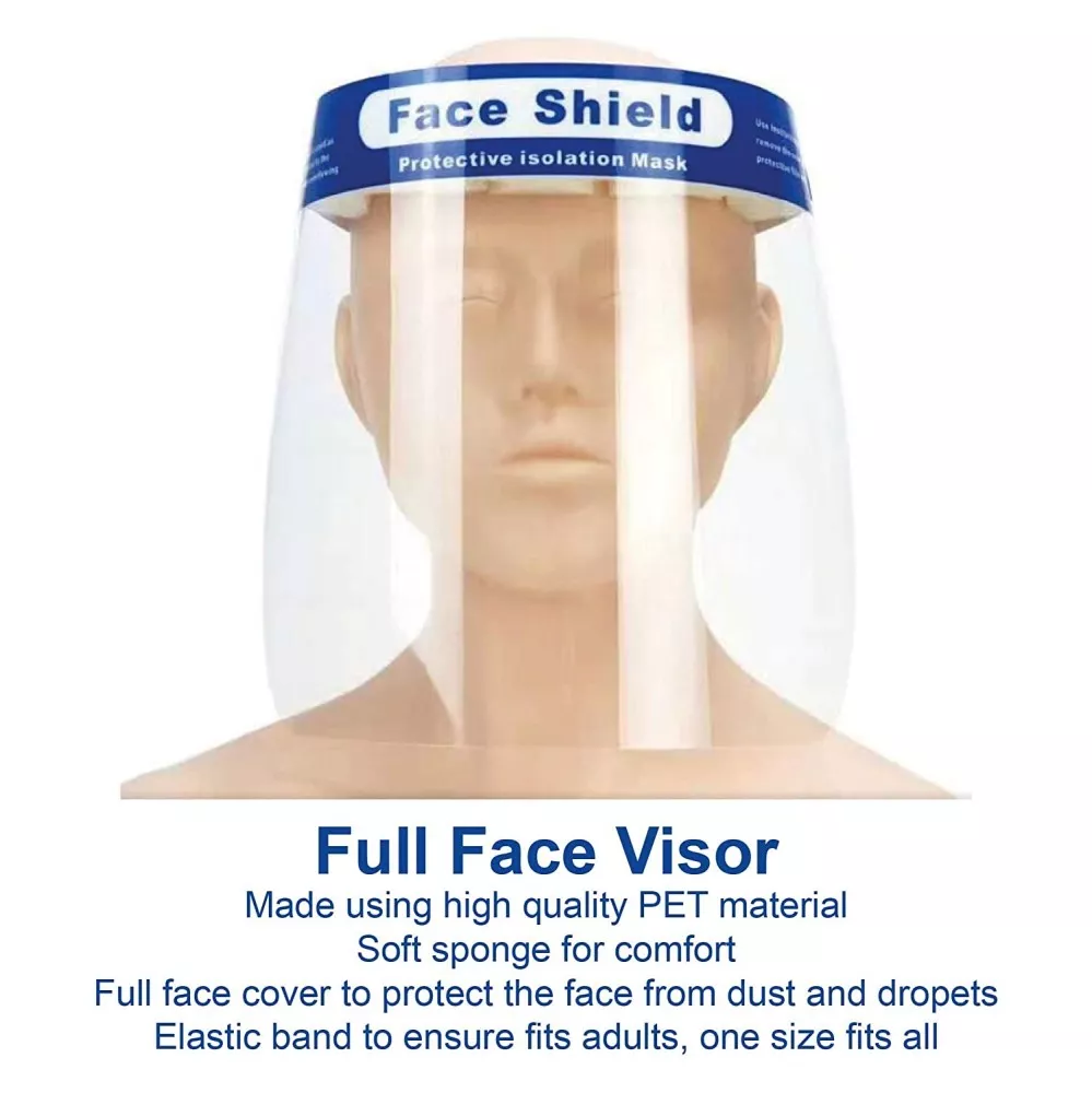 Safety Face Shield - Full Protection Wide Visor - Coffee Supplies