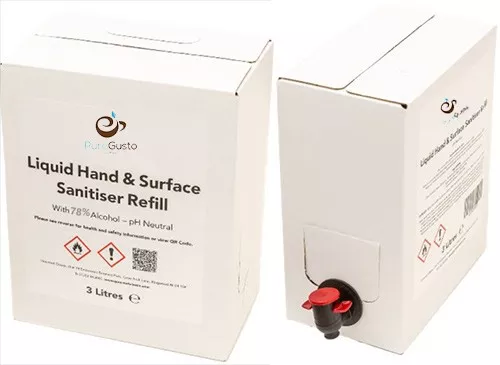 Hand & Surface Sanitiser - 3 Litre Box With Tap - Coffee Supplies