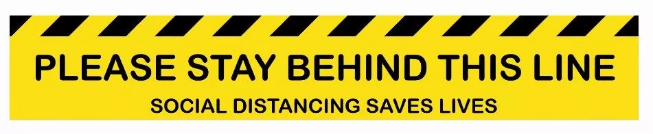 Stay Behind The Line - Anti Slip Floor Sticker - Coffee Supplies